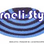 11135, SET OF 5 CLOTH "FREAK KIPA"  BLUE LINES DESIGN YARMULKE