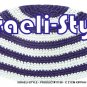 11136, SET OF 5 CLOTH "FREAK KIPA"  BLUE LINES DESIGN YARMULKE