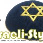 LOT OF 5 PCS, 15232 - C KNITTED KIPPAH KIPA YARMULKE BLUE GOLD STAR OF DAVID