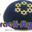 free shipping!! LOT OF 5PCS, 15235 - C KNITTED KIPPAH kipa BLUE 6 GOLD M