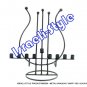 09260 - METAL HANUKIAH "HARP" . BLACK/SILVER 23CM