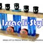 70550 - STONE MENORAH / HANUKKIAH BLUE GLASS, 30*11 CM