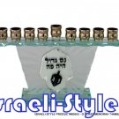80553 - G GLASS MENORAH "HAMSA"