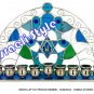 83696 - MENORAH / HANUKKIA - HAMSA STAINED GLASS 27*14
