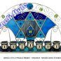 83697 -MENORA /  HANUKKIA - MAGEN DAVID STAINED GLASS 27*14