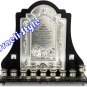 83865 - DARK BROWN MENORAH / HANUKIAH W SILVERED PLAQUE