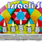 83891 - STAINED GLASS HANUKIAH - MAGEN DAVID