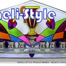 83932 - MOSAIC MENORAH /  HANUKKIAH, PLATE "DREIDES"