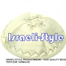 00346- LOT OF 10, HIGH QUALITY BEIGE TERYLENE KIPA / KIPPAH / YARMULKE / YAMAKA / KIPPA