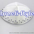 00405- LOT OF 10, 19CM WHITE KIPA  / YARMULKE / YAMAKA / KIPPA