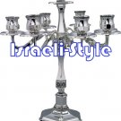 40020 - BRASS SILVER PLATED CANDLE STICKS / CANDLE HOLDER- 7 BRANCH 35CM .