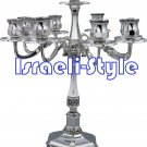 40022 - BRASS SILVER PLATED CANDLE STICKS / CANDLE HOLDER- 9 BRANCH 35 CM .