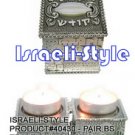 40430 - PAIR SILVER PLATED TRAVEL CANDLESTICK 5 cm.