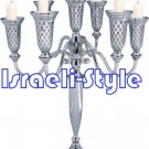 41553 - NICKEL 7 BRANCH CANDLESTICKS 32 CM: DIAMONDS