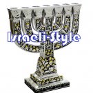 57122 - BRASS JERUSALEM MENORAH + BASE .