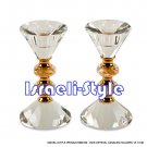 84760 - PAIR CRYSTAL CANDLES HOLDERS 13. 5 CM