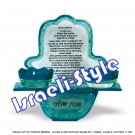 85692 - GLASS CANDLESTICKS "BUBBLES"- HAMSA, CANDLE LIGHTING 17 CM