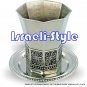 41532 - SILVER PLATED, "THE BIBLE RIVERS" KIDDUSH CUP + PLATE/ judaica gift from israel