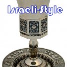41578 - NICKEL OCTAGON KIDUSH CUP, BLUE LINE/ judaica gift from israel