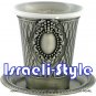 41581 - PEWTER KIDDUSH CUP, PEARL- NO STEM/ judaica gift from israel