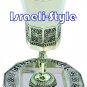 41612 - SILVER PLATED "THE BIBLE RIVERS" LEG KIDDUSH CUP + PLATE/ judaica gift from israel