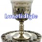 41522 - NICKEL KIDDUSH CUP 12. 5 CM: FLOWER/ judaica gift from israel