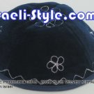 10213 - SET OF 10PCS, 20CM BLUE VELVET KIPPAH FLOWERS/ KIPA / YARMULKE /KIPPA