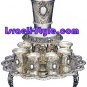 06793 - NICKEL PLATED WINE FOUNTAIN/WINE DIVIDER 3LEG, JUDAICA GIFT FROM ISRAEL