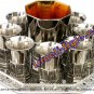 FREE SHIPPING! 41310 - BRASS SET 8 CUP + "BIBLE RIVERS" KIDDUSH CUP + TRAY NIKEL