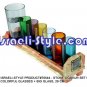 FREE SHIPPING! 70544- STONE/MARBLE LIQUEUR SET 6 COLORFUL GLASSES + BIG GLASS, 29CM