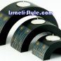 CN401(SET3)G314(Set of Three Halfl Circle wood Candle Holder with painting design G314)