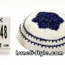 free shipping!!LOT OF 5PCS 12448 -KIPPAH 17CM ROUND BLUE + SILVER YARMULKE/KIPPAH
