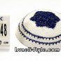 free shipping!!LOT OF 5PCS 12448 -KIPPAH 17CM ROUND BLUE + SILVER YARMULKE/KIPPAH