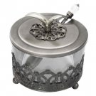 ROSH HASHANA GIFT-87363 - PEWTER FILIGREEN HONEY DISH, "SHANA TOVA" 10CM. SHANNA TOVA GIFT
