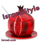 87131-2 ROSH HASHANA GIFTS-CERAMIC HONEY DISH "POMEGRANATE" 11CM from israel- ROSH HASHANA jewish