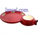 87203 -CERAMIC APPLE & HONEY DISH "POMEGRANATE", 25X17CM  ROSH HASHANA GIFT