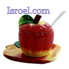 87208 - ROCH HACHANA CADEAU CERAMIQUE PLAT PLAQUE DU MIEL «APPLE» 9 * 8cm