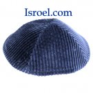 16718 - CORDUROY KIPPAH 17 CM, BLUE YARMULKE/KIPPAH / KIPA  / YARMULKE / YAMAKA / KIPPA