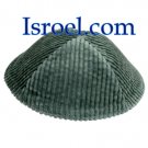 16719 - CORDUROY KIPPAH 17 CM, OLIVE GREEN YARMULKE/KIPPAH / KIPA  / YARMULKE / YAMAKA / KIPPA
