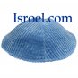 16720 - CORDUROY KIPPAH 17 CM, LIGHT BLUE YARMULKE/KIPPAH / KIPA  / YARMULKE / YAMAKA / KIPPA
