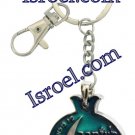 34865 -SILVER PLATED COLOR CHANGE KEY HOLDER- "POMEGRANATE" KEEP YOU SAFE 6CM