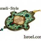 73953 - PEWTER HAMSA, HEBREW HOME BLESSING 12CM- FLOWERS IN GREEN CHAMSA GIFT FROM ISROEL.COM 73953 - PEWTER HAMSA, HEBREW HOME BLESSING 12CM- FLOWERS IN GREEN CHAMSA GIFT FROM ISROEL.COM