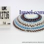 12736 -BUY KIPPAH 16CM, BROWN L. BLUE yarmulka kippahs for sale,klipped kippahs, kippah designs