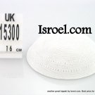 15300 - C DMC KIPPAH 16CM PLAIN WHITE , kippah store, kipa, cheap kippahs,baR mitzvah KIPPAH