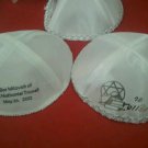 13510- LOT OF 75, PERSONALIZED WHITE SATIN KIPPAH "BAR MITZVAH" KIPA