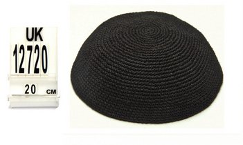 Black Kippah 20 cm Size Jewish Velvet Round Kipa Yarmulke Head Cover Israel For synagogue