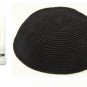 12720 KNITTED KIPPAH 20CM PLAIN BLACK  , kippah store, kipa, cheap kippahs,baR mitzvah KIPPAH
