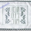 UK61142 - SATIN CHALLAH COVER "FLOWERS" 52X42 CM,JEWISH CHALLAH COVERS PATTERN