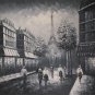P2598 Paris Eiffel tower black and white oil painting on canvas city scene