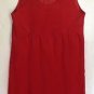 Red 2X Sleeveless Buttoned Shoulder Faux Suede Lined Maxi Long Dress NWOT